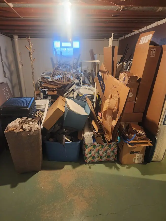 Roll-off dumpster container at job site for 20 Yard Dumpster Rental in Greenwich